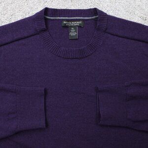 Banana Republic Sweatshirt‎ Mens XL Purple Extra Fine Merino Wool Crewneck L/S